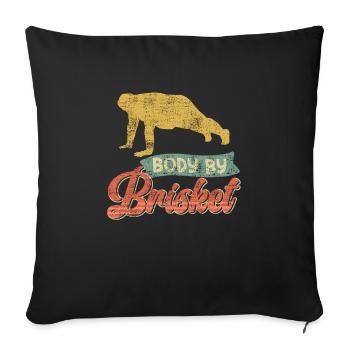 Fleischesser BODY BY BRISKET Fleischliebhaber - Sofakissen mit Füllung 45 x 45 cm - Schwarz - Vorne