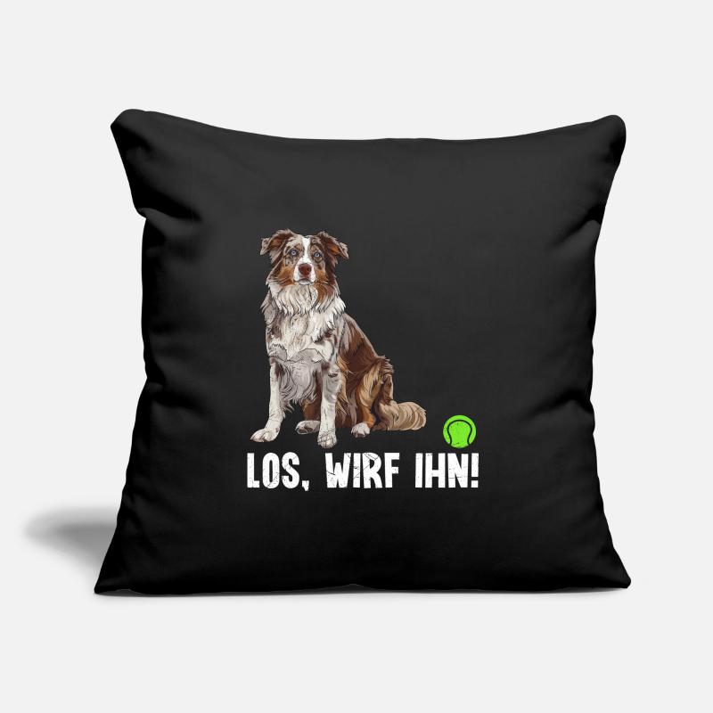 Australian Shepherd COME ON, THROW IT! Fun Sofa pillow with filling 45cm x 45cm