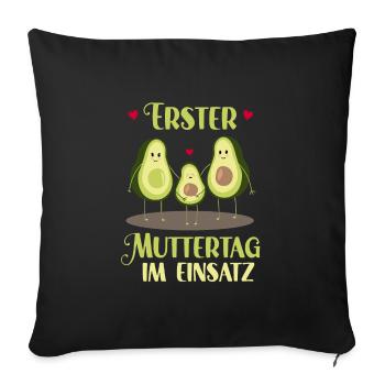 Mama ERSTER MUTTERTAG IM EINSATZ Advocado - Sofakissen mit Füllung 45 x 45 cm - Schwarz - Vorne
