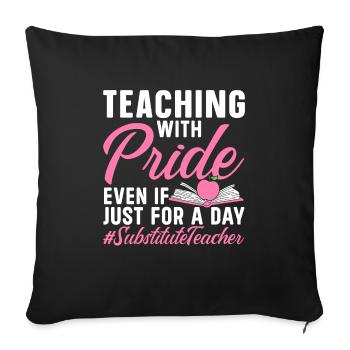 Des enseignants suppléants sympas - Coussin et housse de 45 x 45 cm - noir - Devant