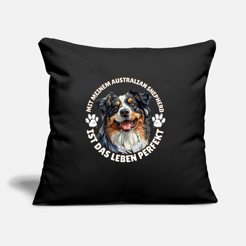Aussie MIT AUSTRALIAN SHEPHERD IST DAS LEBEN Sofakissen mit Füllung 45 x 45 cm