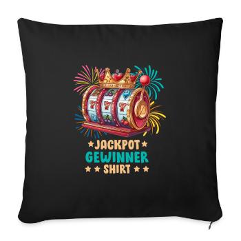 Slot Machine JACKPOT WINNER SHIRT 777 Casino - Sofa pillow with filling 45cm x 45cm - black - Front