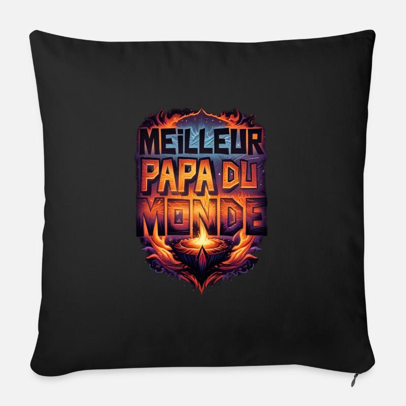 Meilleur papa du monde. - Coussin et housse de 45 x 45 cm - noir