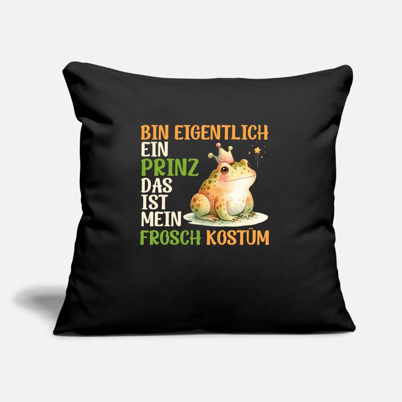 Karneval Frösche BIN EIGENTLICH EIN PRINZ FROSCH Sofakissen mit Füllung 45 x 45 cm
