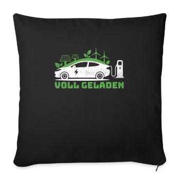 E-Autos VOLL GELADEN - Sofakissen mit Füllung 45 x 45 cm - Schwarz - Vorne