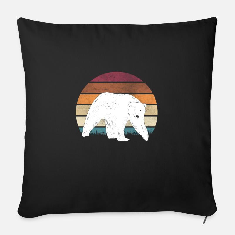 Eisbär Motiv Eisbären - Sofakissen mit Füllung 45 x 45 cm - Schwarz