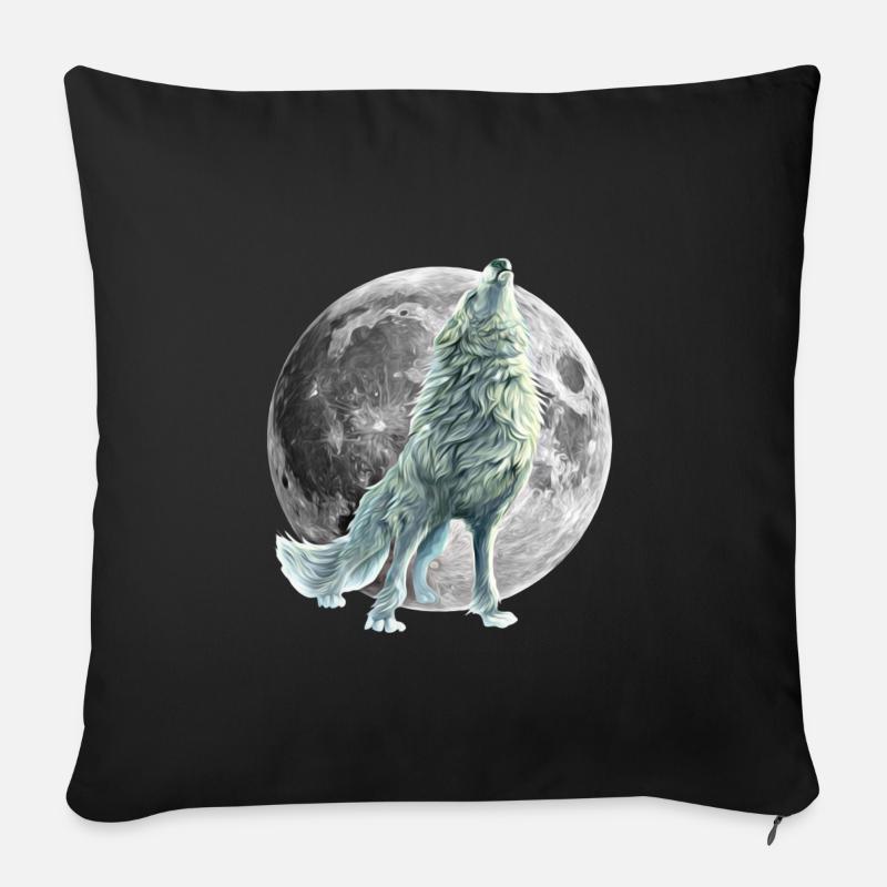 Wolf - Sofakissen mit Füllung 45 x 45 cm - Schwarz