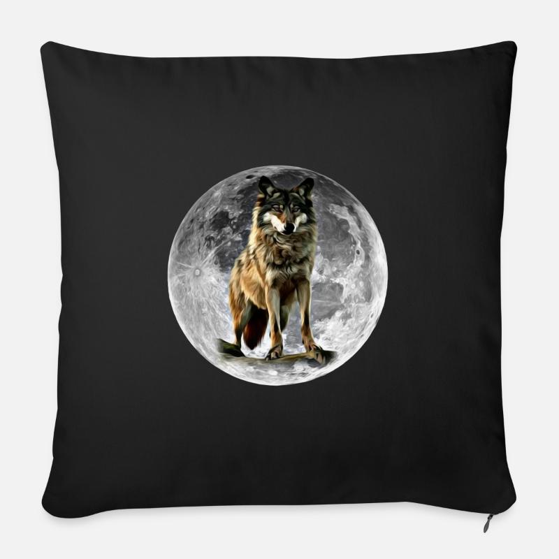 Wolf - Sofakissen mit Füllung 45 x 45 cm - Schwarz