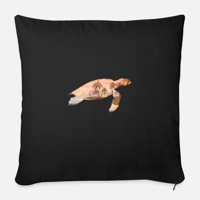 Schildkröte Schildkröten Geschenke - Sofakissen mit Füllung 45 x 45 cm - Schwarz