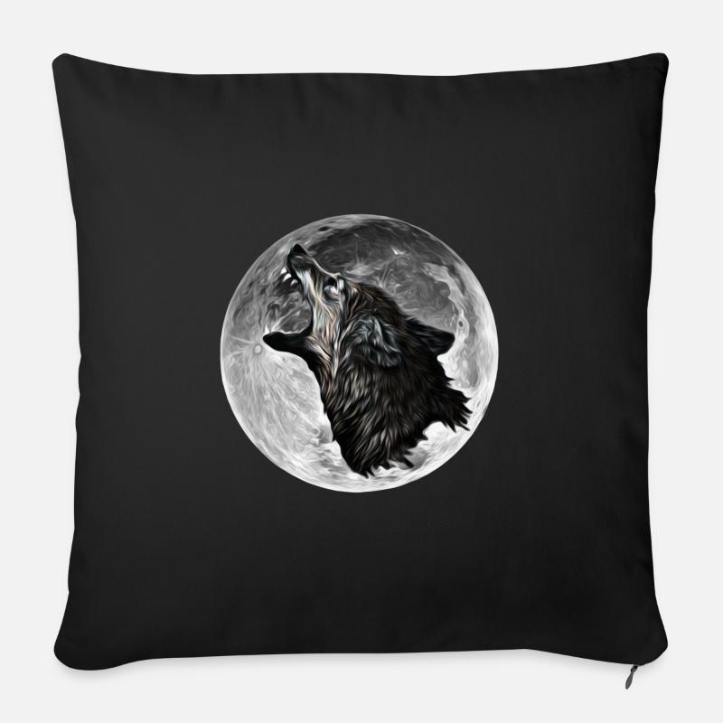 Wolf - Sofakissen mit Füllung 45 x 45 cm - Schwarz