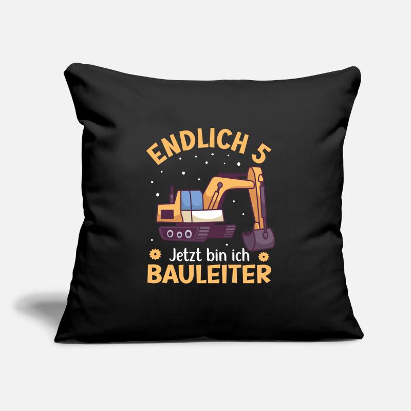 5. Geburtstag Junge Bagger Design Endlich 5 Sofakissen mit Füllung 45 x 45 cm