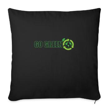 Go Green Protection de l’environnement Nature Planète Terre - Coussin et housse de 45 x 45 cm - noir - Devant