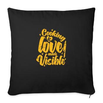 Cuisiner, c’est l’amour rendu visible Koch Hobby - Coussin et housse de 45 x 45 cm - noir - Devant