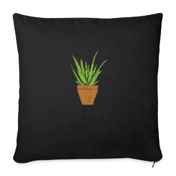 Plant Aloe Vera Cosmetics Natural - Sofa pillow with filling 45cm x 45cm - black - Front