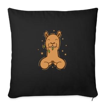 Chameau mangeant un dromadaire animal du désert - Coussin et housse de 45 x 45 cm - noir - Devant