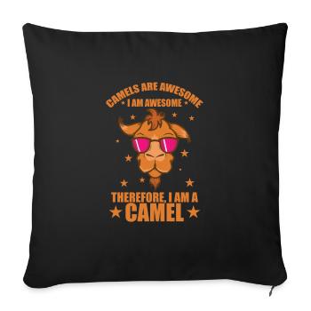 Camels are Awesome I am Awesome Dromedar - Sofa pillow with filling 45cm x 45cm - black - Front