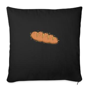 Bread is delicious baked goods - Sofa pillow with filling 45cm x 45cm - black - Front