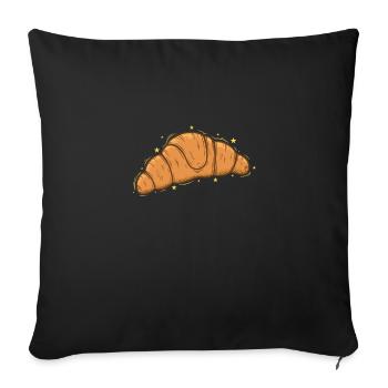 Bread Baker Croissant Coissant Baked Goods - Sofa pillow with filling 45cm x 45cm - black - Front