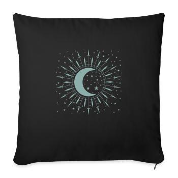 Cratère de ciel nocturne de la lune et de la starlette - Coussin et housse de 45 x 45 cm - noir - Devant
