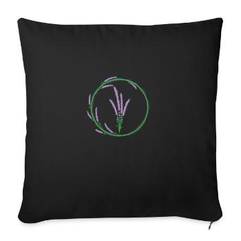 Lavendel Kreis Pflanze Garten Duft - Sofakissen mit Füllung 45 x 45 cm - Schwarz - Vorne