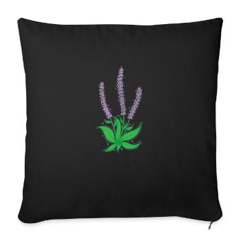 Pflanze Lavendel Garten Duft Kräuter - Sofakissen mit Füllung 45 x 45 cm - Schwarz - Vorne