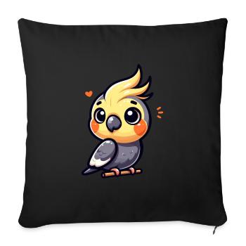 Cute Cokatiel Lover Design - Sofa pillow with filling 45cm x 45cm - black - Front