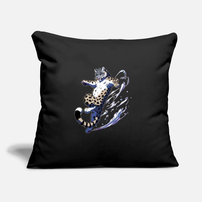 Snow Leopard Leopard White Leopard Sofa pillow with filling 45cm x 45cm