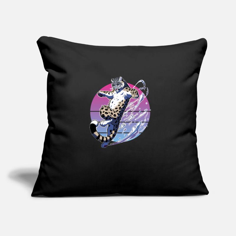 Léopard des neiges Léopard blanc Léopard Coussin et housse de 45 x 45 cm