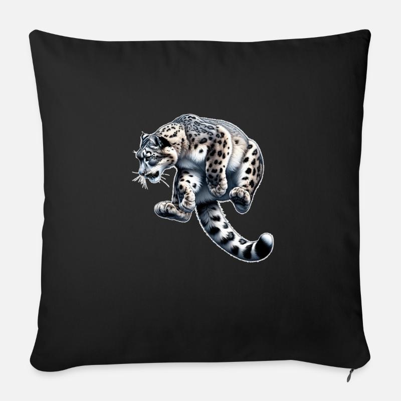 Schneeleopard Leopard Weißer Leopard - Sofakissen mit Füllung 45 x 45 cm - Schwarz