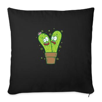 Cacti Plants Nature - Sofa pillow with filling 45cm x 45cm - black - Front