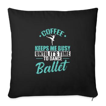 Le café m’occupe Time to Dance Ballet - Coussin et housse de 45 x 45 cm - noir - Devant