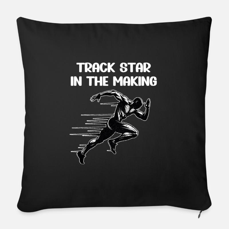 Bahnläufer Sprinter Sprint 100m Sprinter - Sofakissen mit Füllung 45 x 45 cm - Schwarz