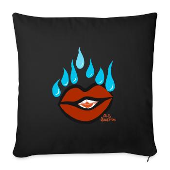 Lèvres à la recherche de larmes v6 00 - Coussin et housse de 45 x 45 cm - noir - Devant