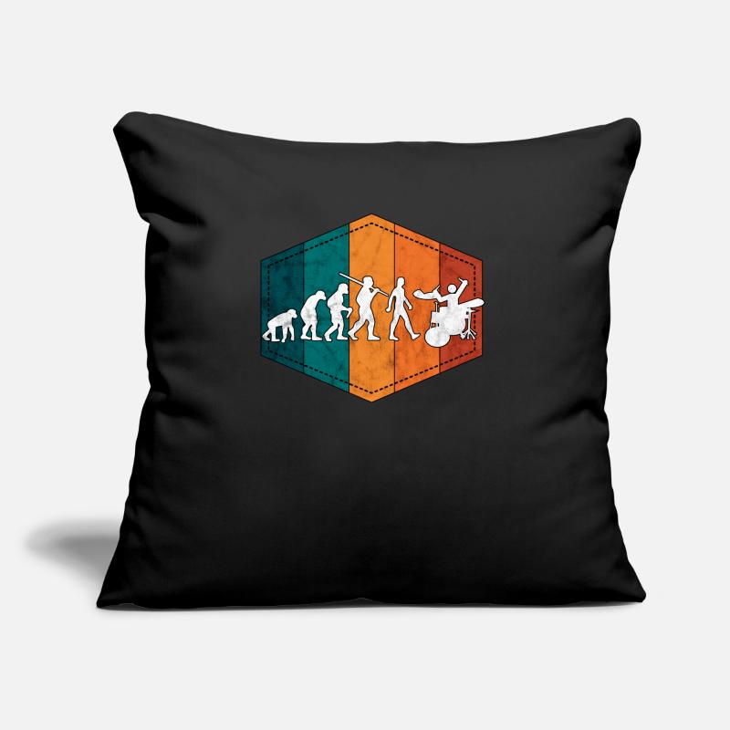 Schlagzeug Evolution Schlagzeuger retro Sofakissen mit Füllung 45 x 45 cm