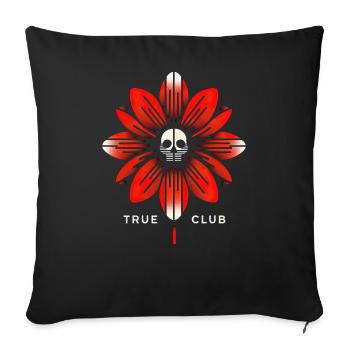 Crâne floral - Design urbain audacieux - Coussin et housse de 45 x 45 cm - noir - Devant