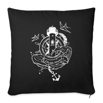 Phare d’Ueckermünde - Coussin et housse de 45 x 45 cm - noir - Devant