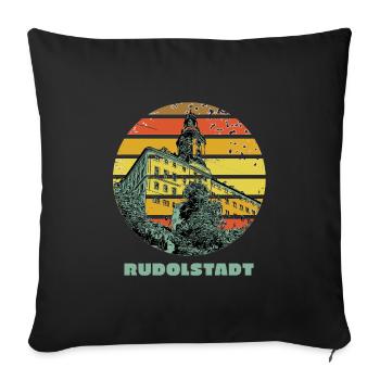 Ostthüringen Merch - Heidecksburg Rudolstadt - Sofakissen mit Füllung 45 x 45 cm - Schwarz - Vorne