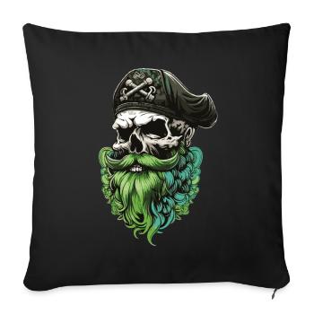 Old man with beard and hat - Sofa pillow with filling 45cm x 45cm - black - Front