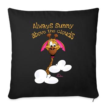 Always sunny above the clouds - Sofa pillow with filling 45cm x 45cm - black - Front