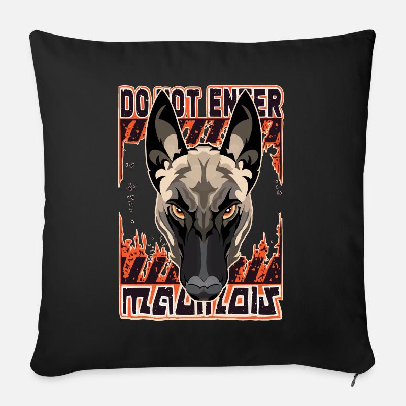 Gefahr durch Malinois - Sofakissen mit Füllung 45 x 45 cm - Schwarz