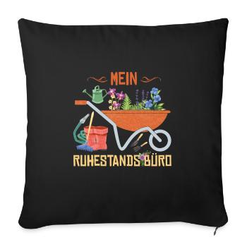 Mein Ruhestandsbüro - Garten - Sofakissen mit Füllung 45 x 45 cm - Schwarz - Vorne