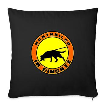 Mantrailing Malinois/Schäferhund rund - Sofakissen mit Füllung 45 x 45 cm - Schwarz - Vorne