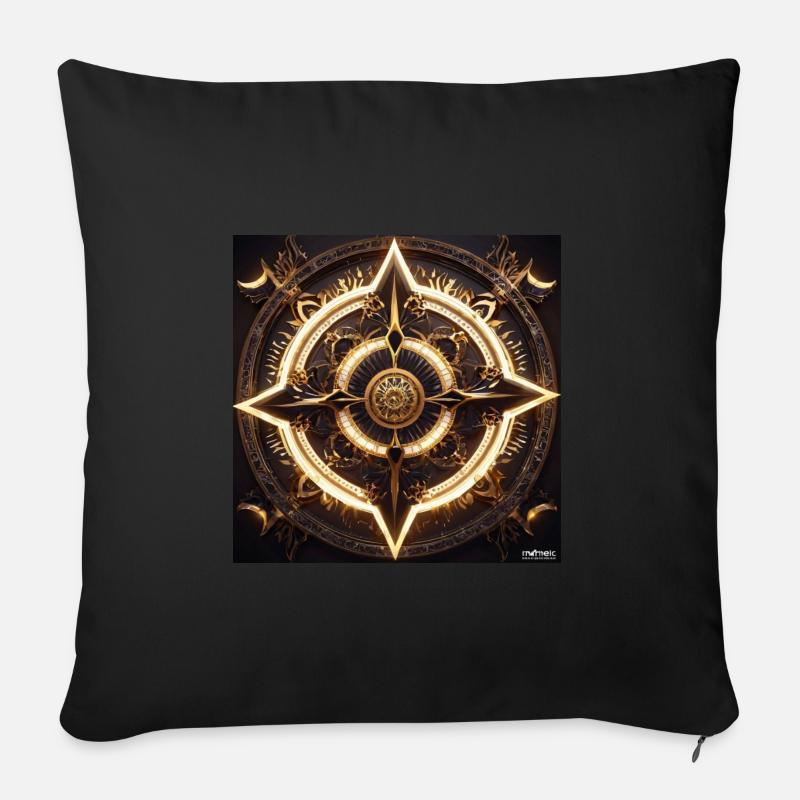 Mandala noir - Coussin et housse de 45 x 45 cm - noir