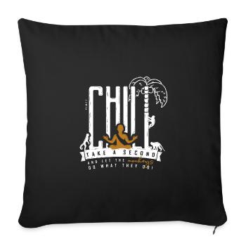 Chill (white) - Sofa pillow with filling 45cm x 45cm - black - Front