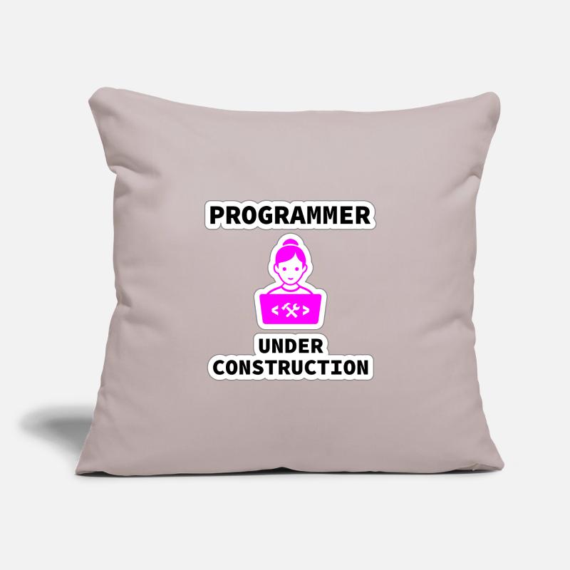 Girl Programmer Under Construction, Programming Sofa pillow with filling 45cm x 45cm