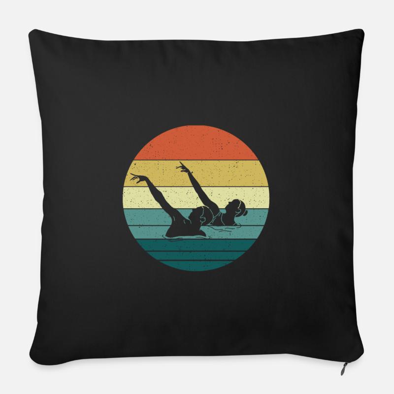 Synchronschwimmen - Sofakissen mit Füllung 45 x 45 cm - Schwarz
