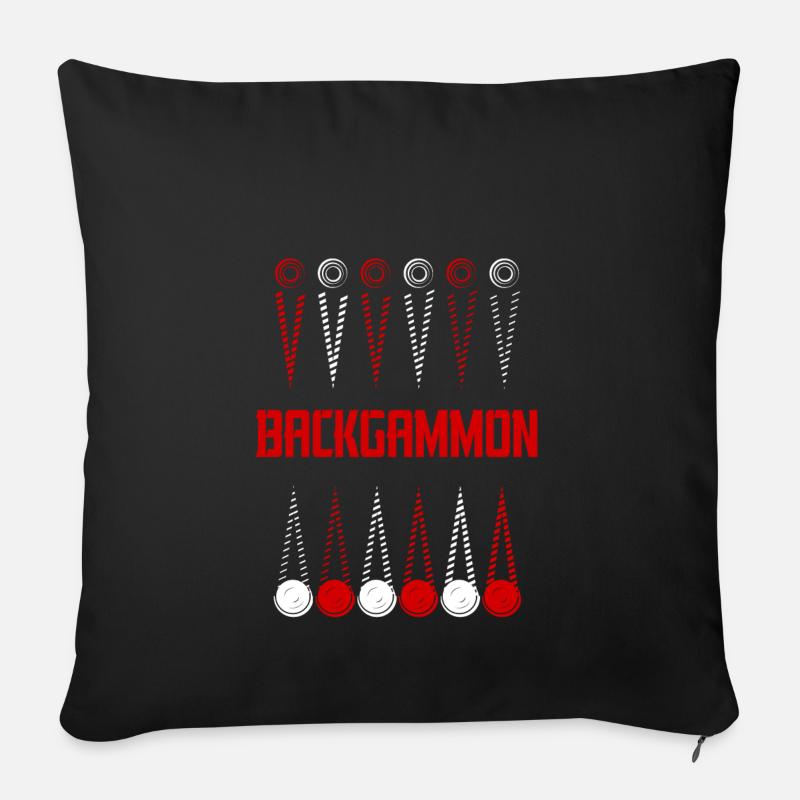 Backgammon - Sofakissen mit Füllung 45 x 45 cm - Schwarz