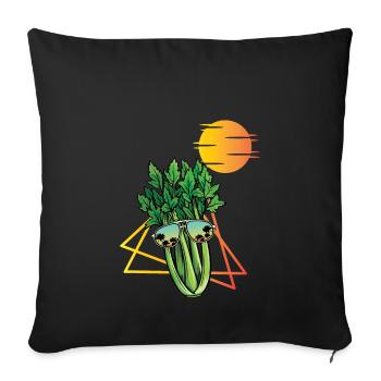 Celery Retro - Sofa pillow with filling 45cm x 45cm - black - Front