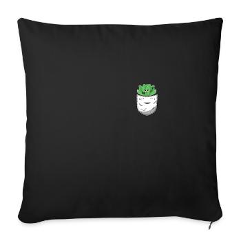 Sac chemise à la laitue - Coussin et housse de 45 x 45 cm - noir - Devant