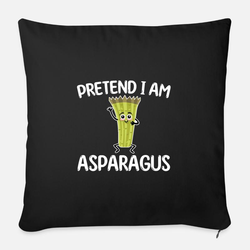 Spargel Shirt - Sofakissen mit Füllung 45 x 45 cm - Schwarz